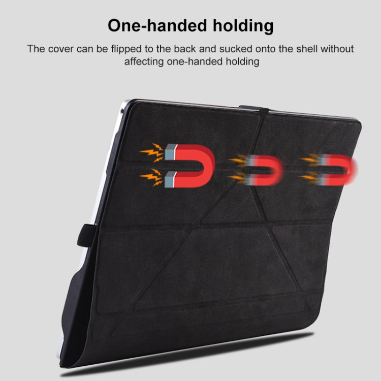 For Microsoft Surface Book 3 / 2 / 1 15 inch Deformation All-inclusive Leather Laptop Case - Black