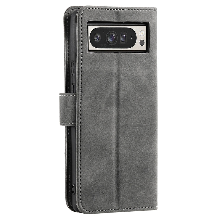 For Google Pixel 9 Pro XL Nail Skin Feel Stitching Calf Texture Leather Phone Case