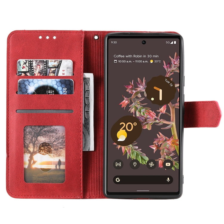 For Google Pixel 9 / 9 Pro Nail Skin Feel Stitching Calf Texture Leather Phone Case