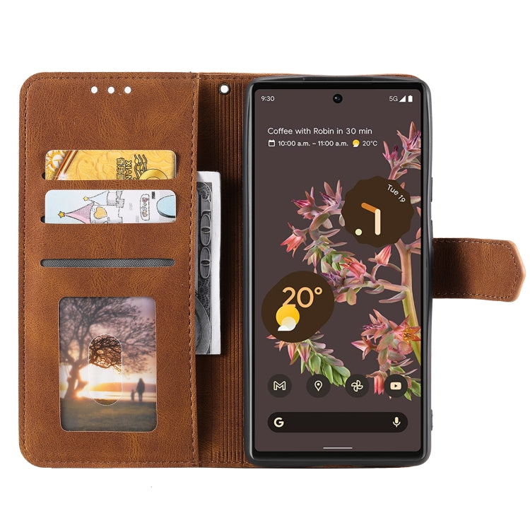 For Google Pixel 9 / 9 Pro Nail Skin Feel Stitching Calf Texture Leather Phone Case