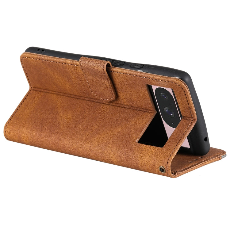For Google Pixel 9 / 9 Pro Nail Skin Feel Stitching Calf Texture Leather Phone Case