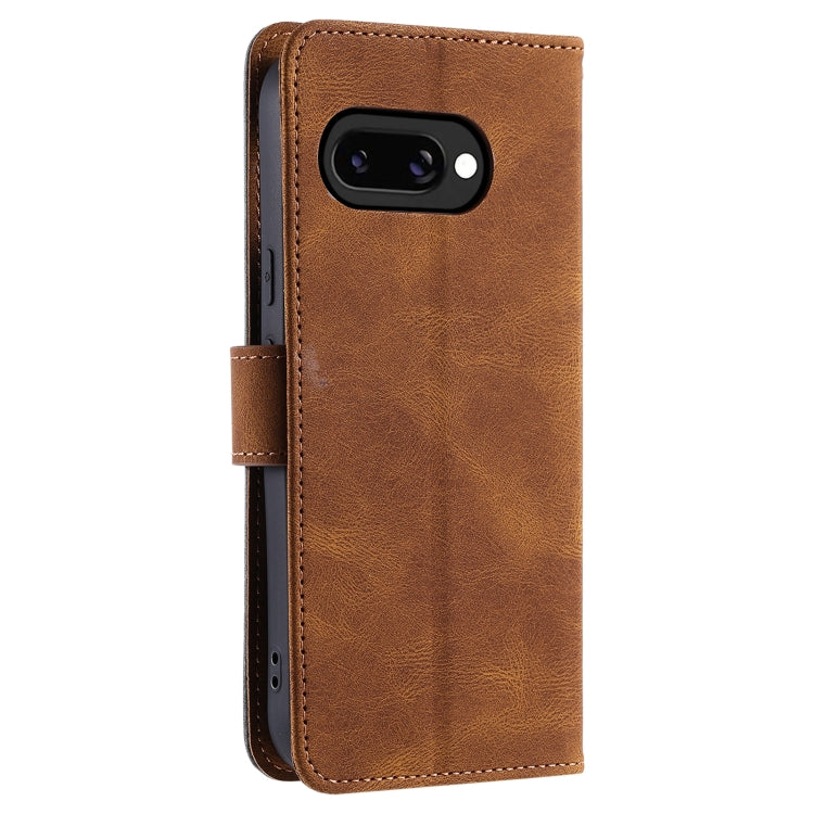 For Google Pixel 9a Nail Skin Feel Stitching Calf Texture Leather Phone Case