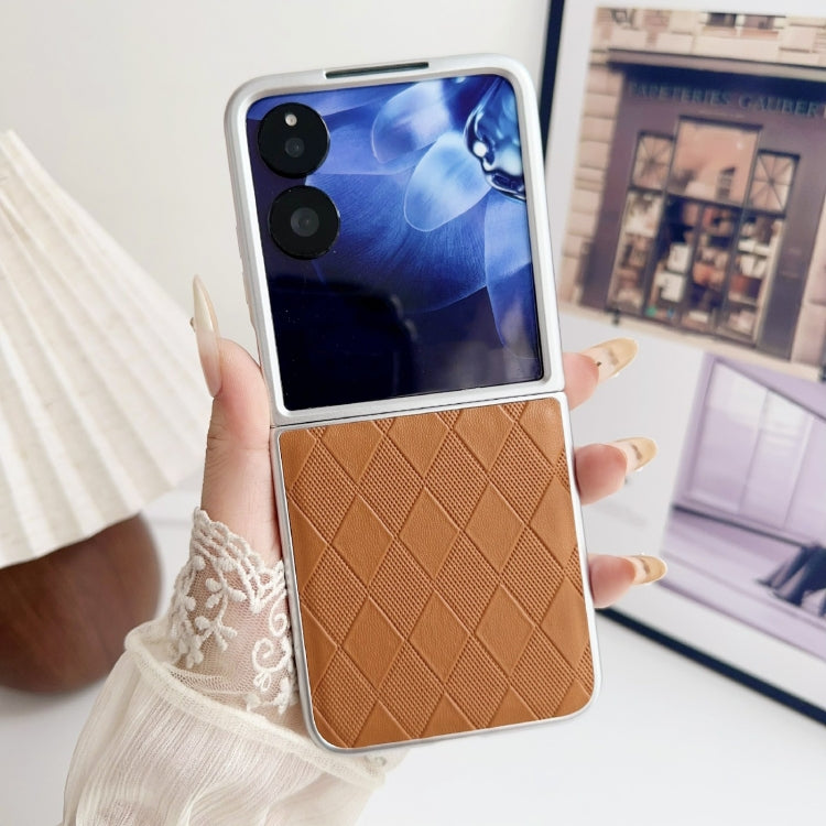 For Xiaomi Mix Flip Pearlescent Paint Diamond Shaped Checkered Leather Phone Case