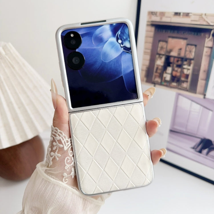 For Xiaomi Mix Flip Pearlescent Paint Diamond Shaped Checkered Leather Phone Case