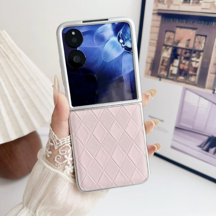 For Xiaomi Mix Flip Pearlescent Paint Diamond Shaped Checkered Leather Phone Case