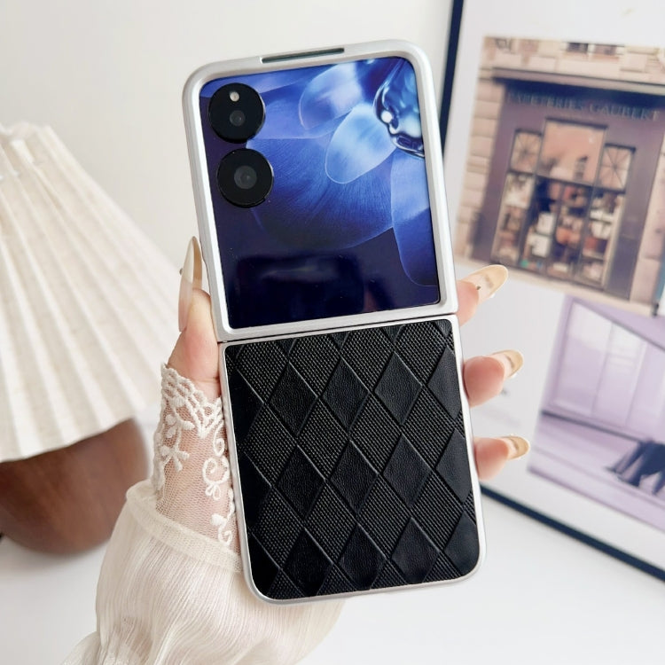 For Xiaomi Mix Flip Pearlescent Paint Diamond Shaped Checkered Leather Phone Case