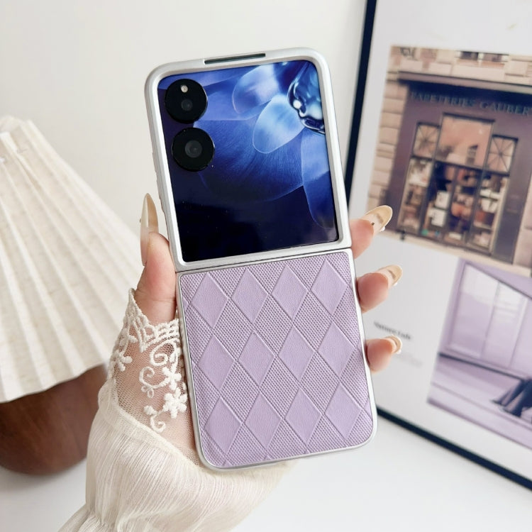For Xiaomi Mix Flip Pearlescent Paint Diamond Shaped Checkered Leather Phone Case