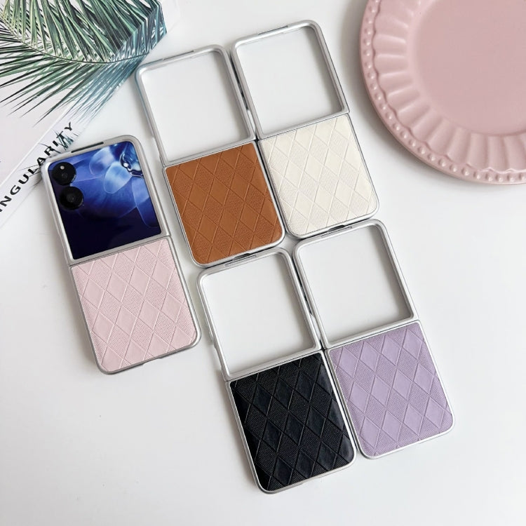 For Xiaomi Mix Flip Pearlescent Paint Diamond Shaped Checkered Leather Phone Case