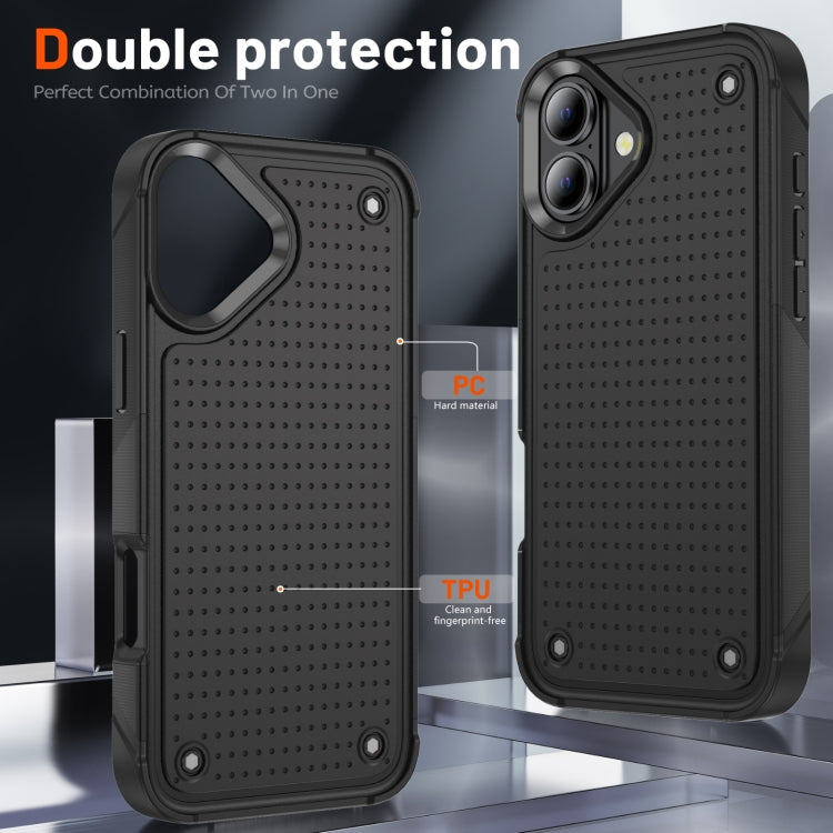 For iPhone 16 Plus PC + TPU Shockproof Protective Phone Case