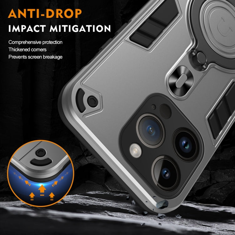 For iPhone 14 Pro Metal Ring 360 Degree Rotating Holder PC Hybrid TPU Phone Case