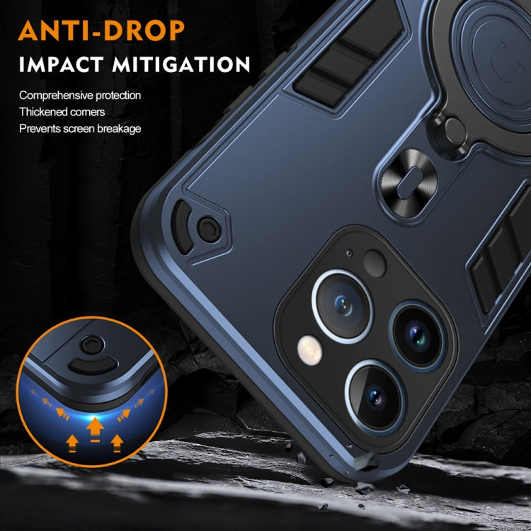 For iPhone 13 Pro Metal Ring 360 Degree Rotating Holder PC Hybrid TPU Phone Case