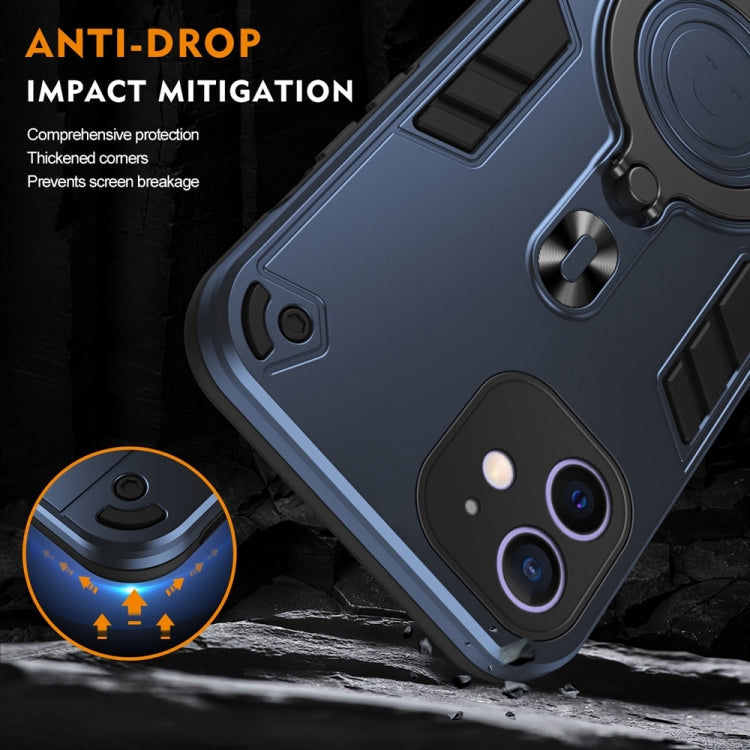 For iPhone 12 Metal Ring 360 Degree Rotating Holder PC Hybrid TPU Phone Case