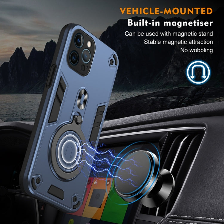 For iPhone 12 Pro Max Metal Ring 360 Degree Rotating Holder PC Hybrid TPU Phone Case