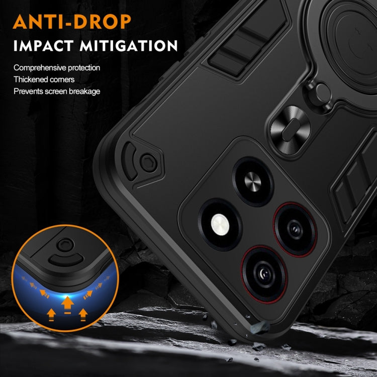 For ZTE Blade A35 Metal Ring 360 Degree Rotating Holder PC Hybrid TPU Phone Case