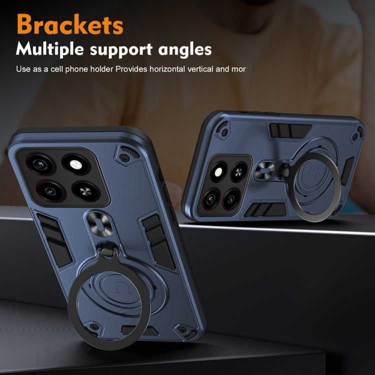 For ZTE Blade A35 Metal Ring 360 Degree Rotating Holder PC Hybrid TPU Phone Case