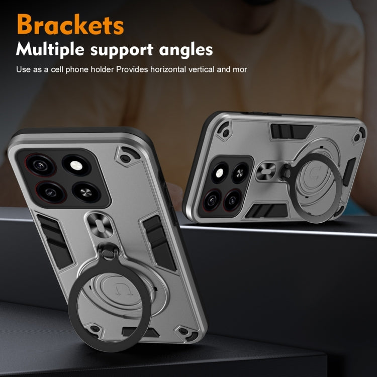 For ZTE Blade A35 Metal Ring 360 Degree Rotating Holder PC Hybrid TPU Phone Case