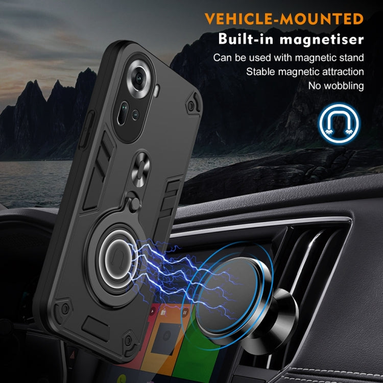 For OPPO Reno11 Global Metal Ring 360 Degree Rotating Holder PC Hybrid TPU Phone Case