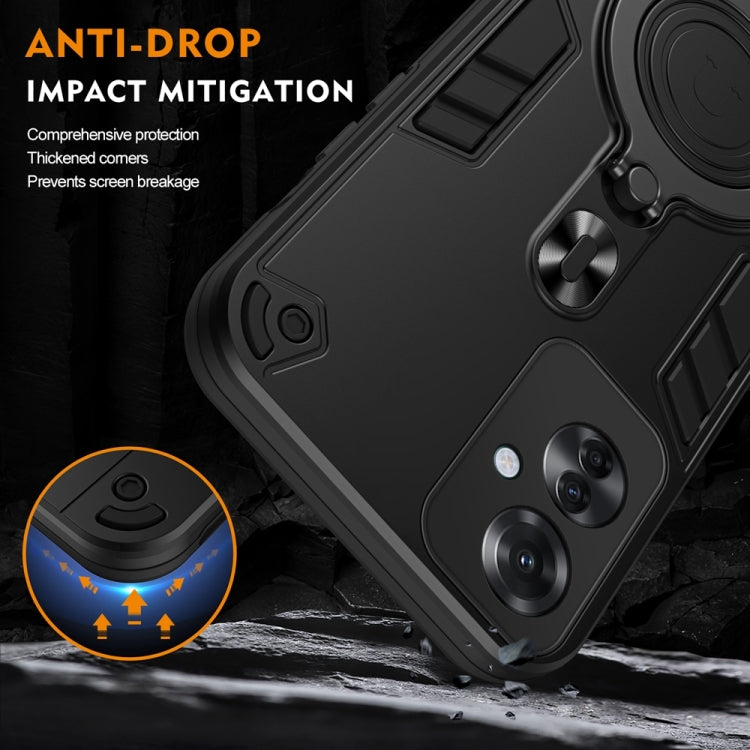 For OPPO Reno11 F Metal Ring 360 Degree Rotating Holder PC Hybrid TPU Phone Case