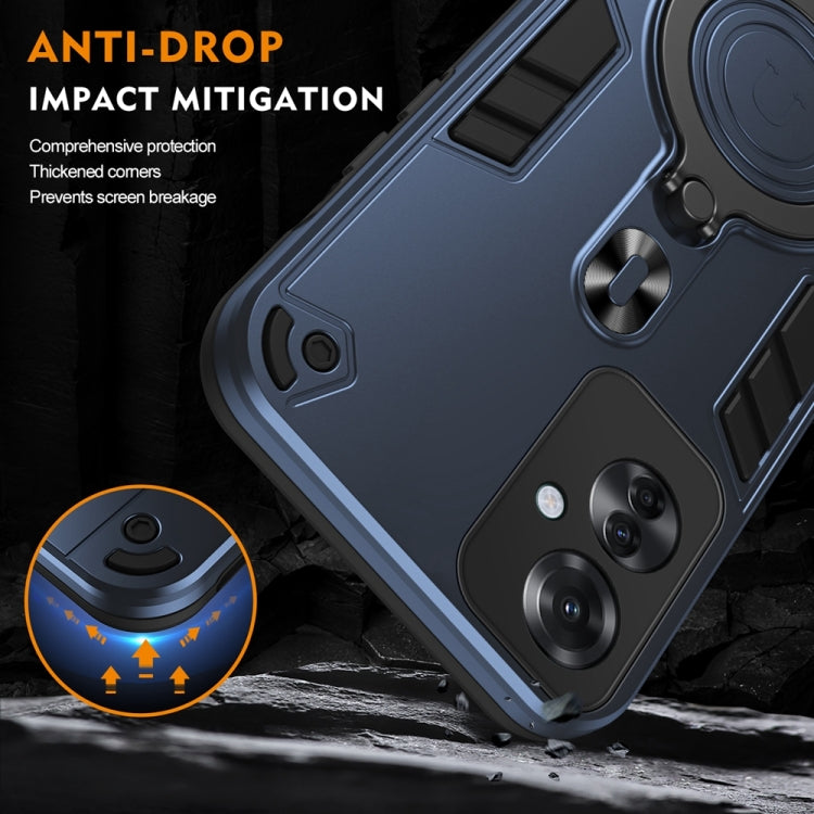 For OPPO Reno11 F Metal Ring 360 Degree Rotating Holder PC Hybrid TPU Phone Case