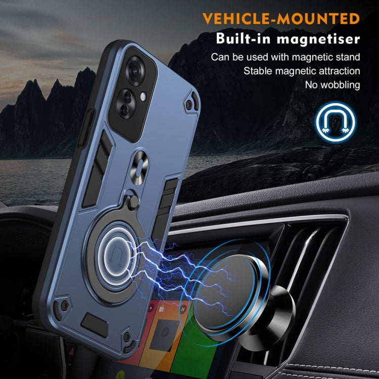 For OPPO Reno11 F Metal Ring 360 Degree Rotating Holder PC Hybrid TPU Phone Case