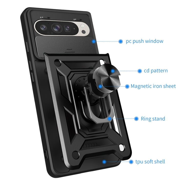For Google Pixel 9 / 9 Pro Sliding Camera Cover Design TPU+PC Phone Case