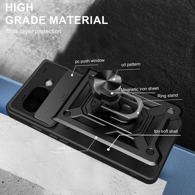 For Google Pixel 9a Sliding Camera Cover Design TPU+PC Phone Case