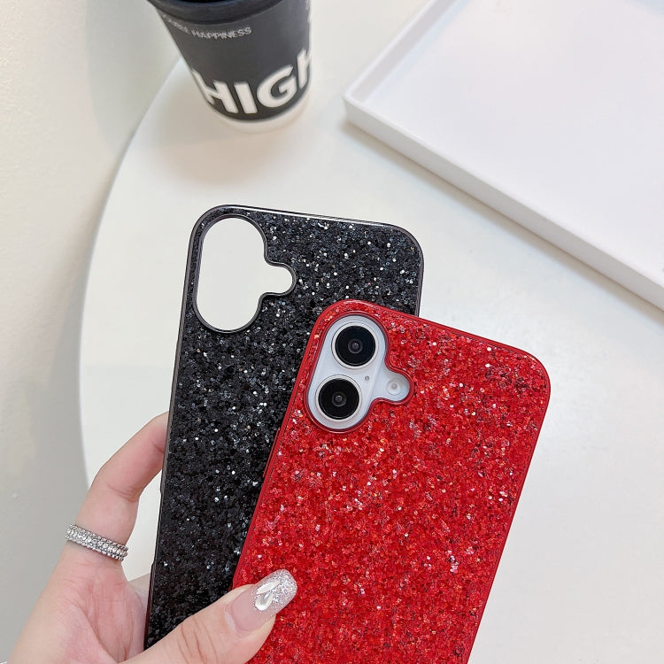 For iPhone 16 Plus Glitter Powder Shockproof TPU Phone Case