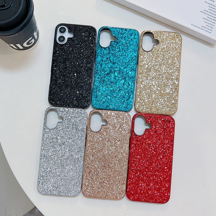 For iPhone 16 Glitter Powder Shockproof TPU Phone Case