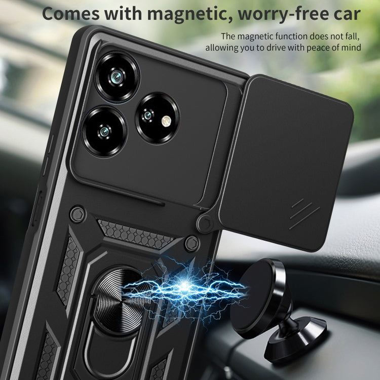 For ZTE Axon 60 4G Sliding Camera Cover Design TPU+PC Phone Case
