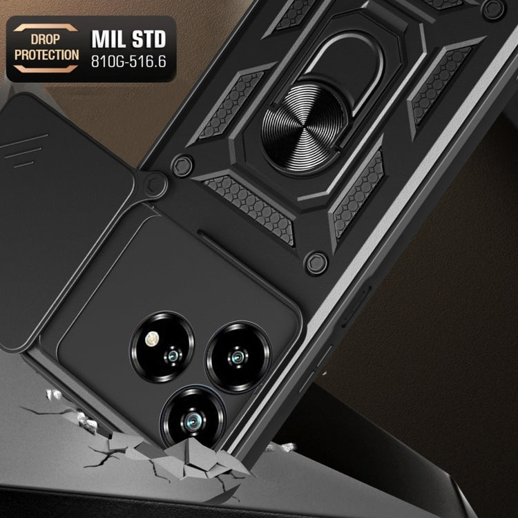For ZTE Axon 60 4G Sliding Camera Cover Design TPU+PC Phone Case