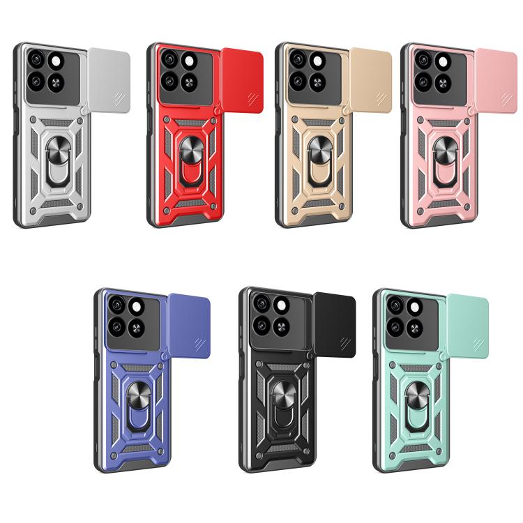 For ZTE Blade A35 4G / A55 4G Sliding Camera Cover Design TPU+PC Phone Case