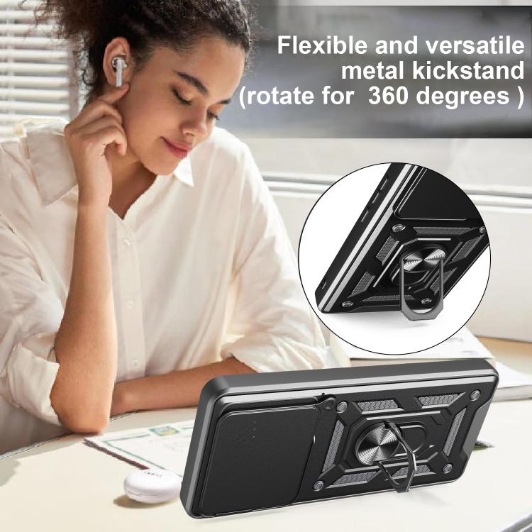 For ZTE Blade A35 4G / A55 4G Sliding Camera Cover Design TPU+PC Phone Case