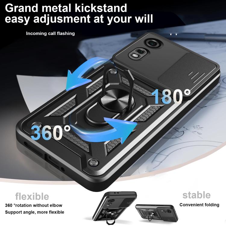 For ZTE nubia Neo 2 Sliding Camera Cover Design TPU+PC Phone Case