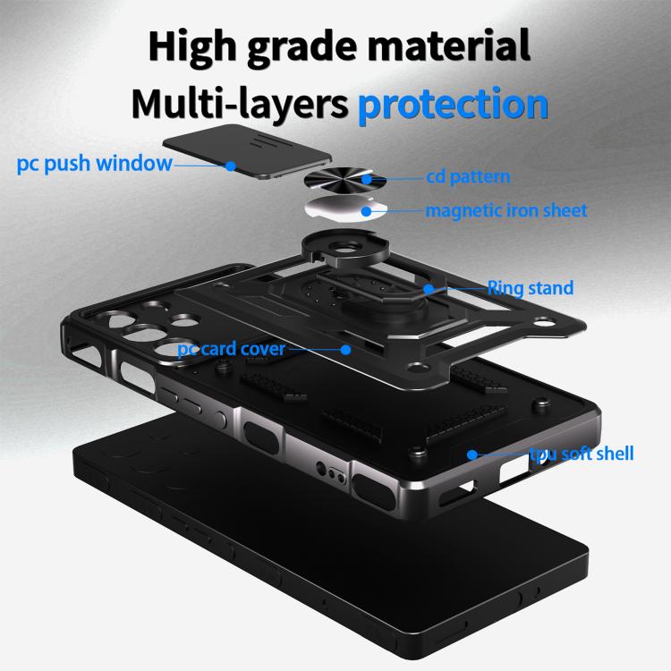 For ZTE nubia RedMagic 10 Pro Sliding Camera Cover Design TPU+PC Phone Case