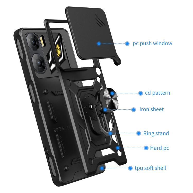 For ZTE nubia Neo 3 Sliding Camera Cover Design TPU+PC Phone Case