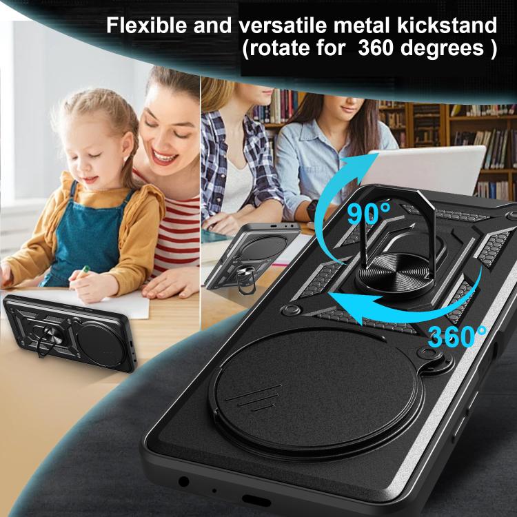 For ZTE nubia Focus / Blade A75 5G Sliding Camera Cover Design TPU+PC Phone Case