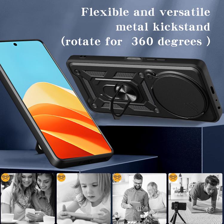 For ZTE nubia Focus / Blade A75 5G Sliding Camera Cover Design TPU+PC Phone Case