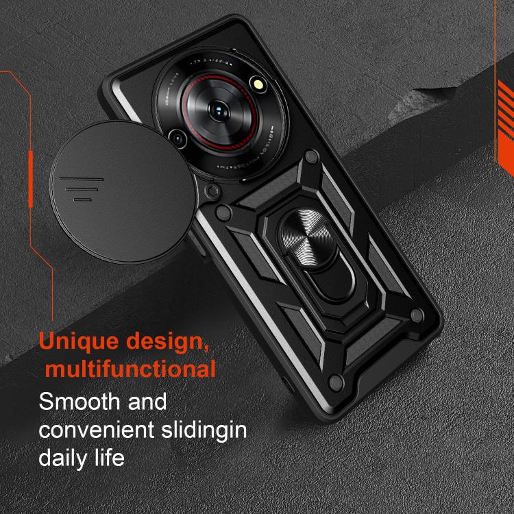 For ZTE nubia Focus / Blade A75 5G Sliding Camera Cover Design TPU+PC Phone Case