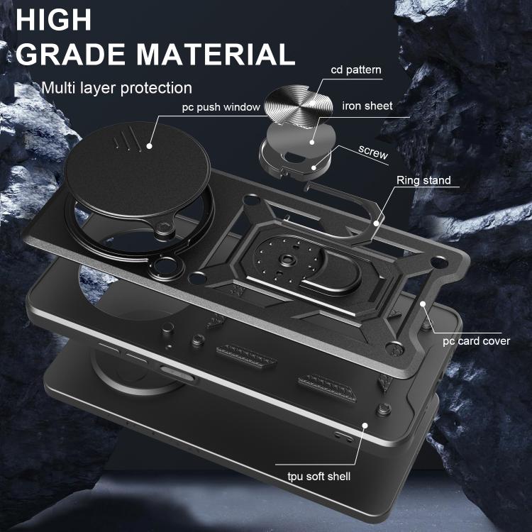 For ZTE nubia Focus / Blade A75 5G Sliding Camera Cover Design TPU+PC Phone Case