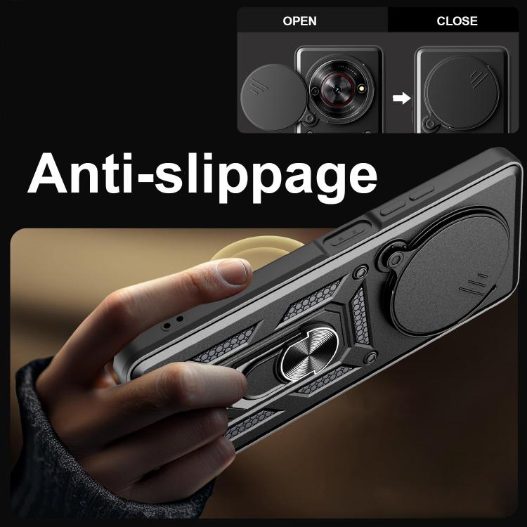 For ZTE nubia Focus / Blade A75 5G Sliding Camera Cover Design TPU+PC Phone Case