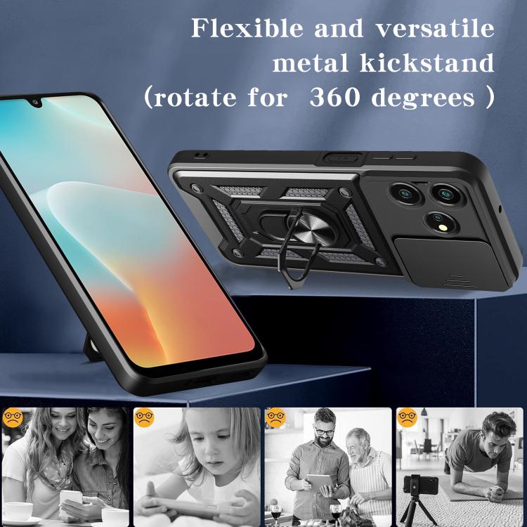 For ZTE Axon 50 Lite 4G Sliding Camera Cover Design TPU+PC Phone Case