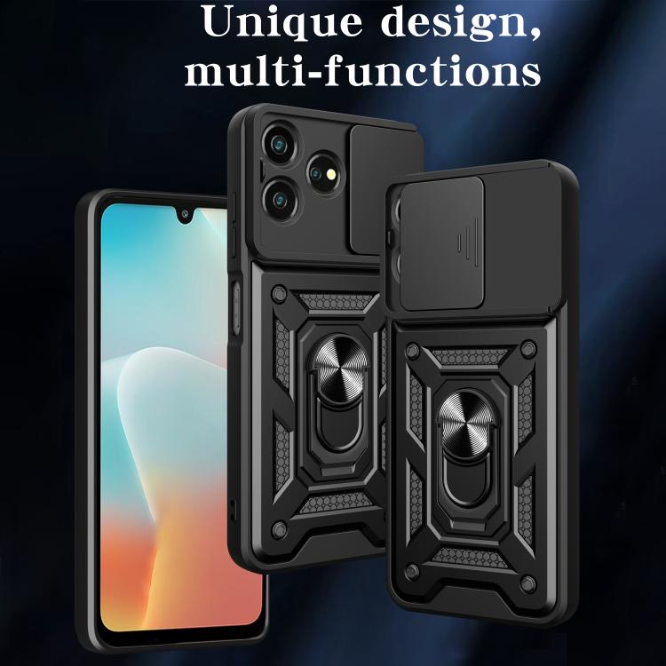 For ZTE Axon 50 Lite 4G Sliding Camera Cover Design TPU+PC Phone Case