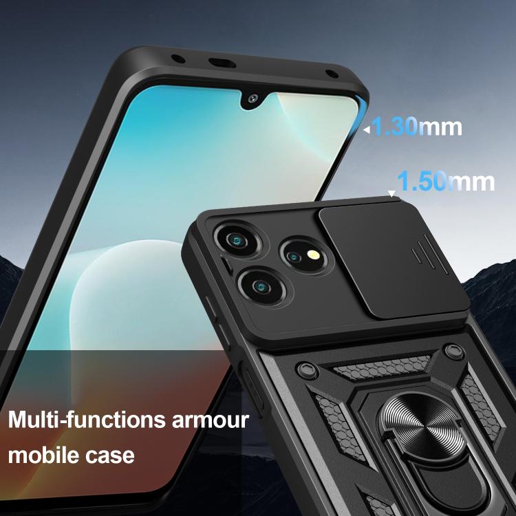 For ZTE Axon 50 Lite 4G Sliding Camera Cover Design TPU+PC Phone Case