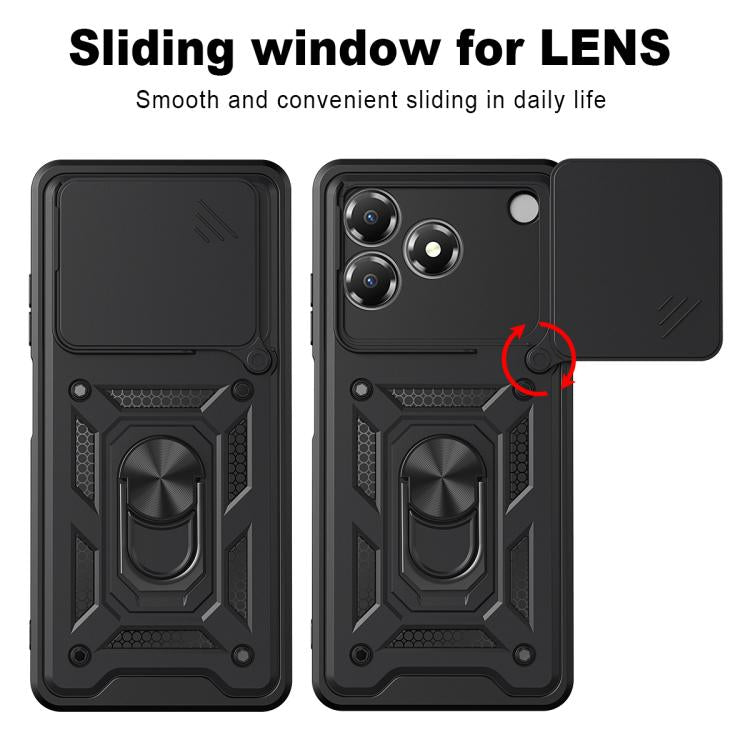 For ZTE Blade A36 / Blade A76 4G Sliding Camera Cover Design TPU+PC Phone Case