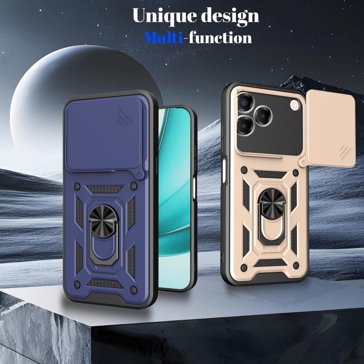 For ZTE Blade V80 Pro Sliding Camera Cover Design TPU+PC Phone Case