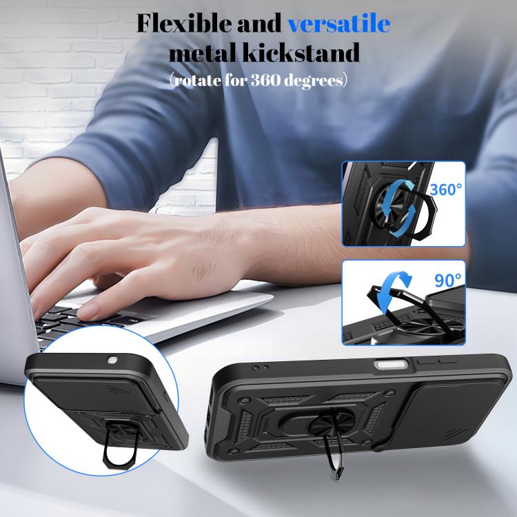 For ZTE Blade V80 Pro Sliding Camera Cover Design TPU+PC Phone Case