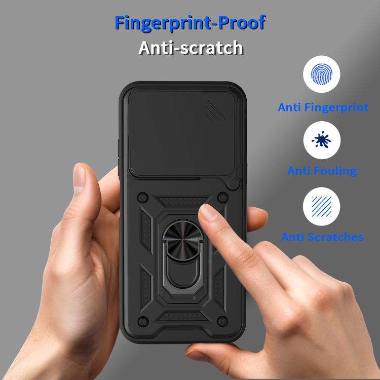 For ZTE Blade V80 Pro Sliding Camera Cover Design TPU+PC Phone Case