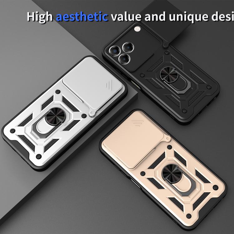 For ZTE Blade V80 Pro Sliding Camera Cover Design TPU+PC Phone Case