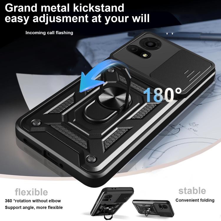 For TCL 50 LE 4G Sliding Camera Cover Design TPU+PC Phone Case
