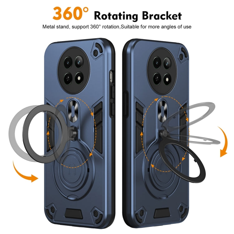 For Realme 12 Metal Ring 360 Degree Rotating Holder PC Hybrid TPU Phone Case